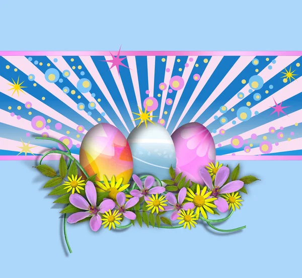Ročník pozadí s velikonoční vajíčka — Stock fotografie