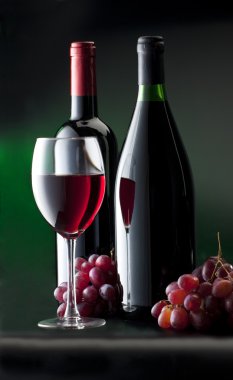 Still life with red wine clipart