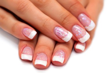 Hands with french manicure clipart