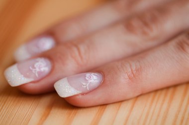 Hands with french manicure clipart