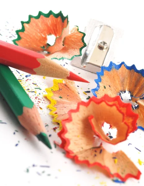 Стружка кольорових олівців — стокове фото