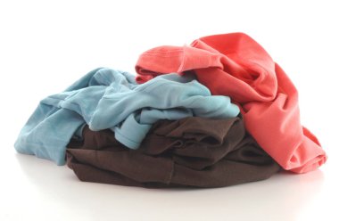 A pile of dirty clothing isolated on white background clipart