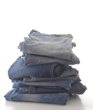 Stack of blue jeans clipart