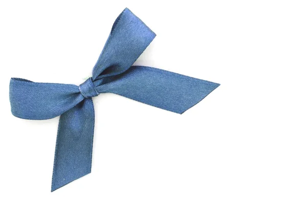 Fiocco Decorativo Blu Isolato Sfondo Bianco — Foto Stock