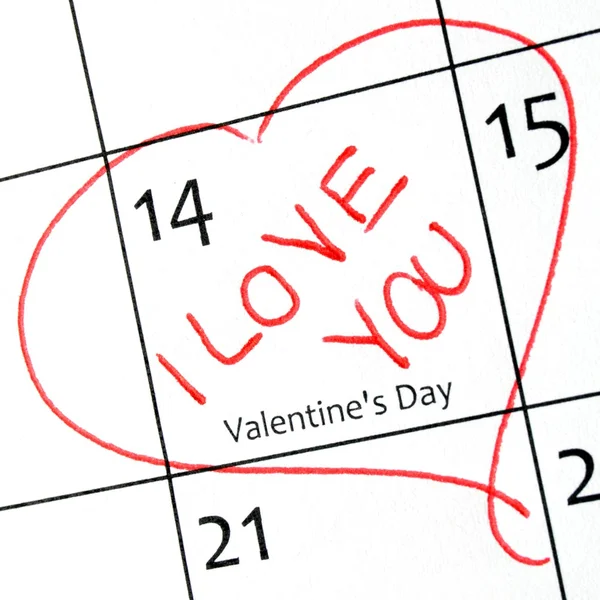 Calender Page Detail Valentine Day — Stock Photo, Image