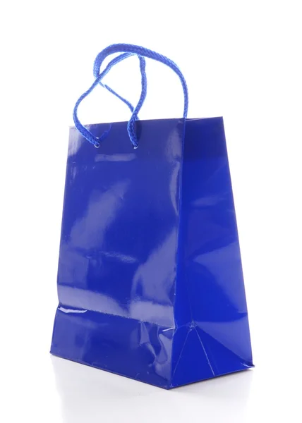 Синій покупки сумка — стокове фото