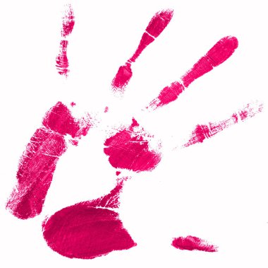 Hand print with pink color clipart