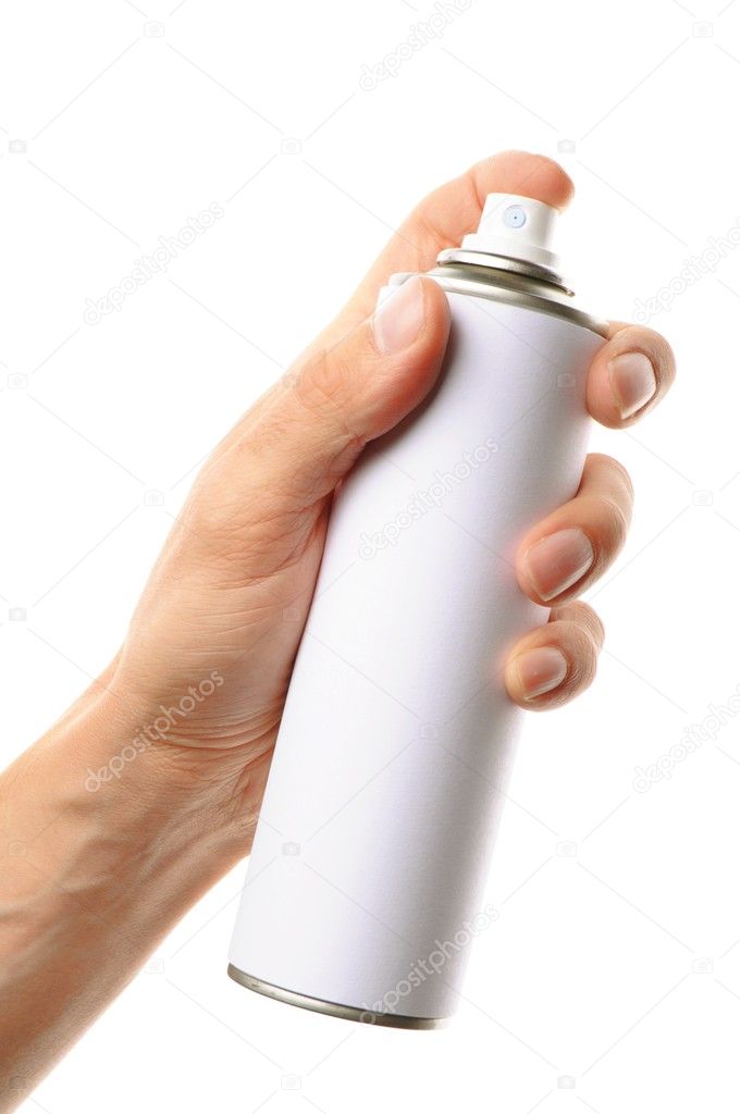 Hand holding a spray