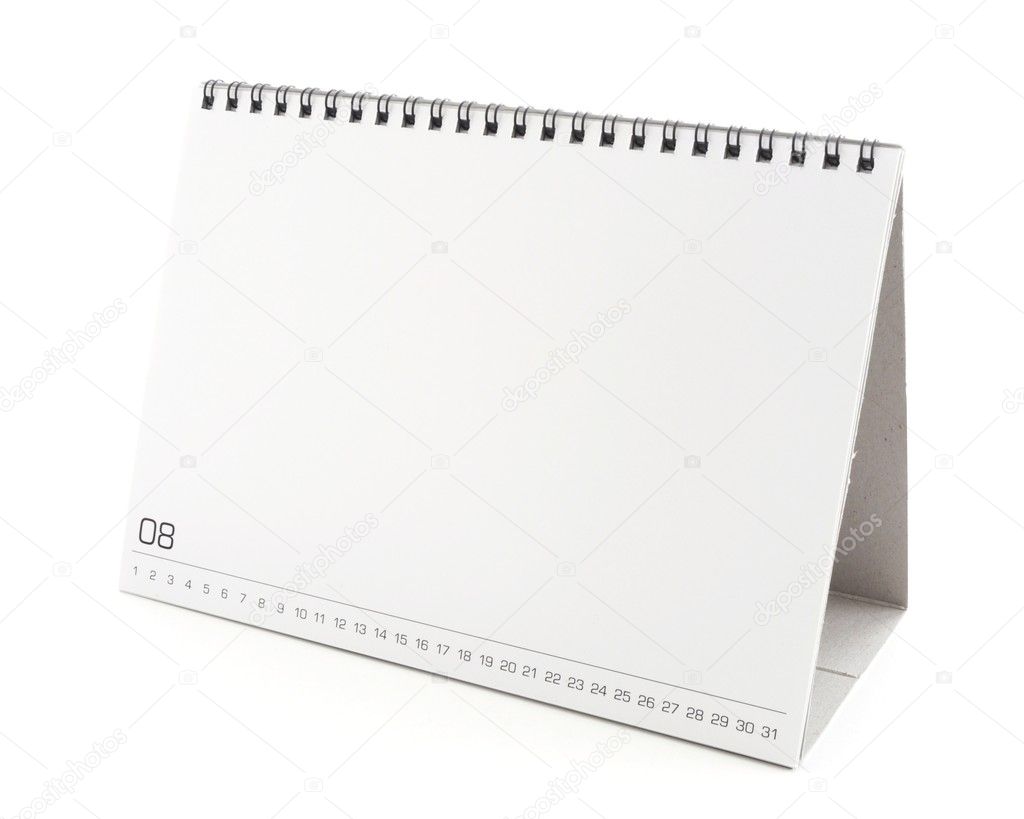 Blank desktop calendar