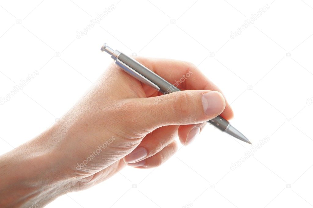 Hand holding pen