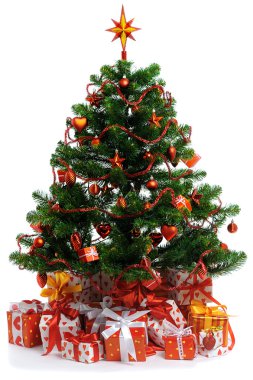 Decorated Christmas tree clipart