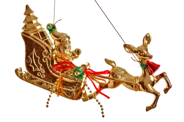 Gouden christmas speelgoed — Stockfoto