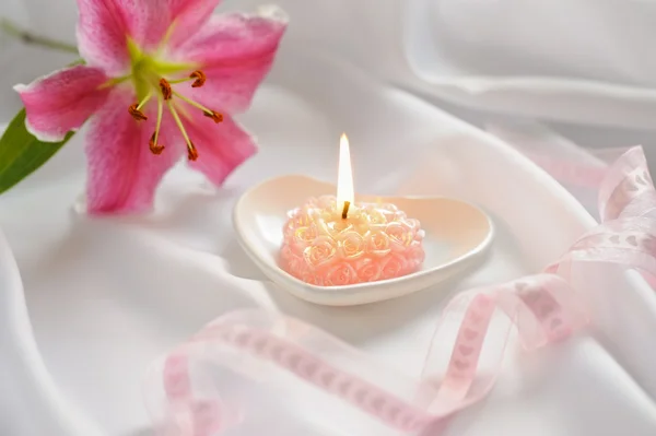 Walentynki świeca — Zdjęcie stockowe
