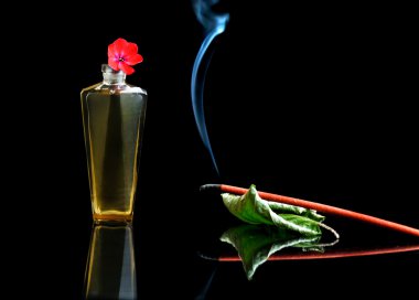 Aromatherapy with burned incense stick clipart