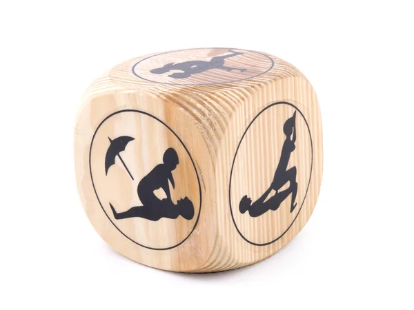 Эротический деревянный куб — стоковое фото