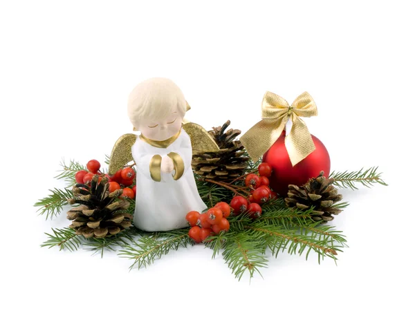 小さなセラミック天使 - クリスマスの装飾 — ストック写真