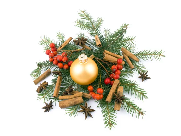 Zlaté skleněné koule - Vánoční dekorace — Stock fotografie