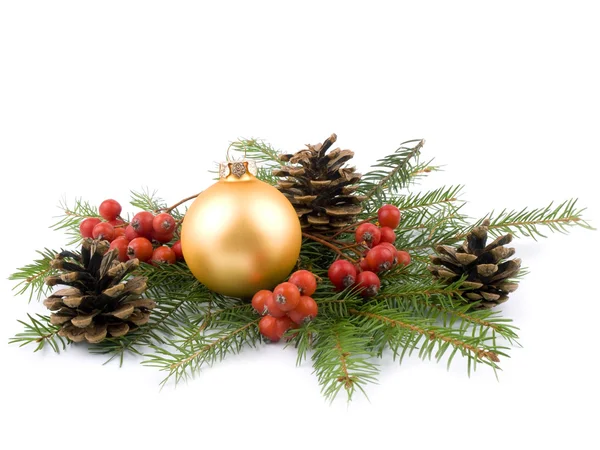 Bola de vidrio dorado - Decoración de Navidad —  Fotos de Stock