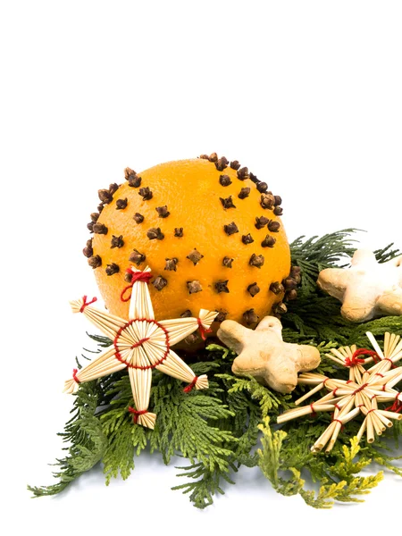 Decoración de Navidad - naranja con clavo — Foto de Stock