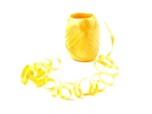 Hank of yellow ribbon — Stock Photo, Image