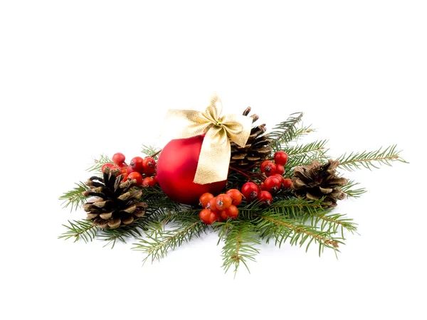 Red glass ball - Christmas decoration — Stock Photo, Image
