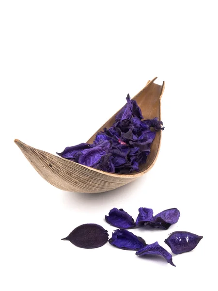 Potpourri ungu pada latar belakang putih — Stok Foto