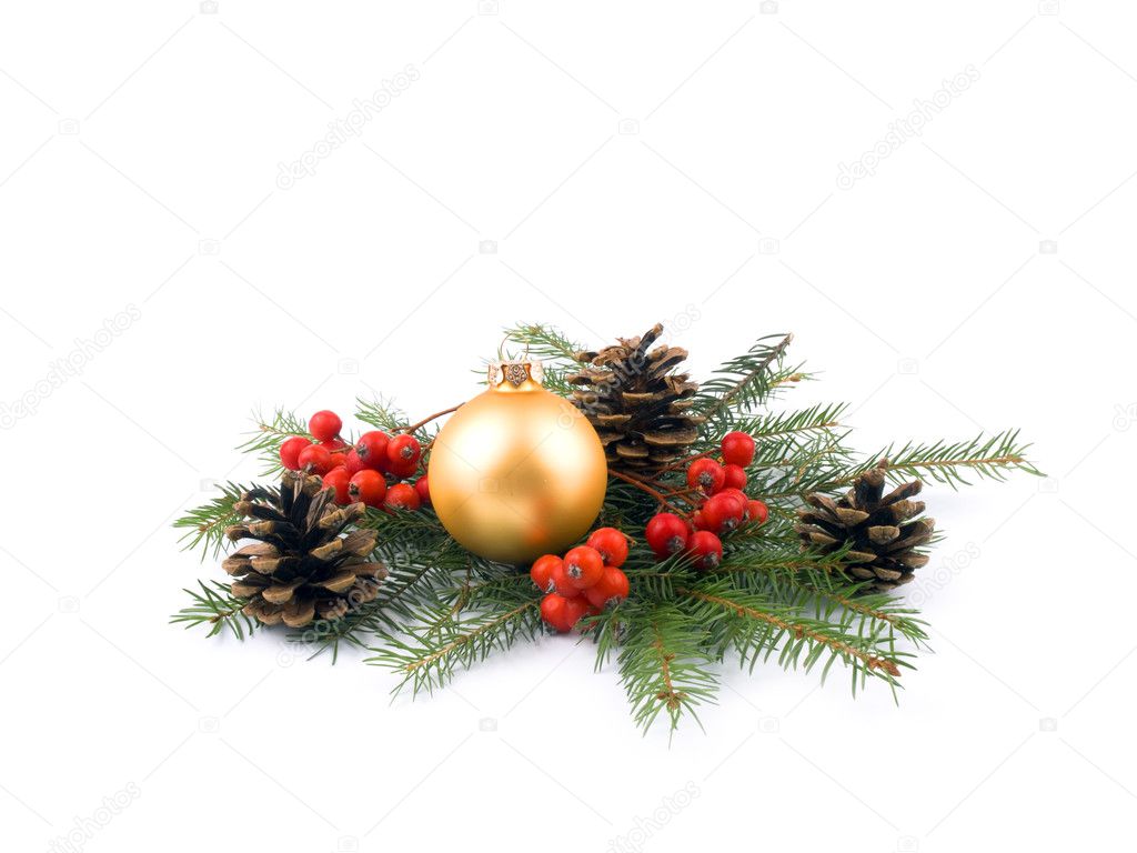 Golden glass ball - Christmas decoration