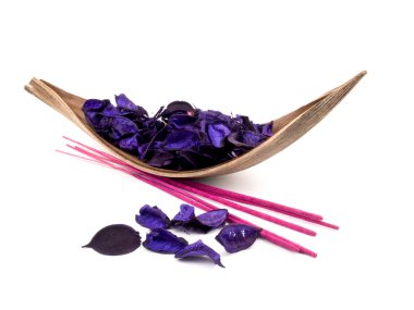 Purple potpourri and pink incenses clipart