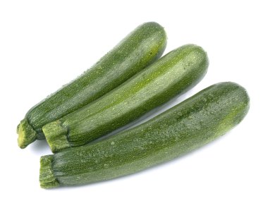 Fresh green zucchini on white background clipart