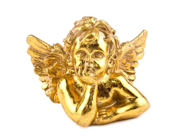 Gold cupid on white — Stock Photo, Image