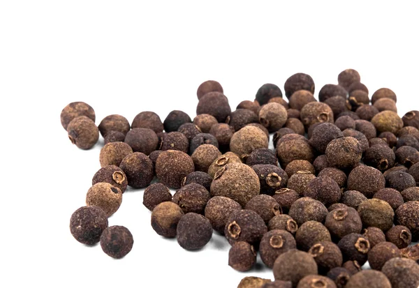 Closeup Picture Whole Allspice Berries White Background — Stock Photo, Image