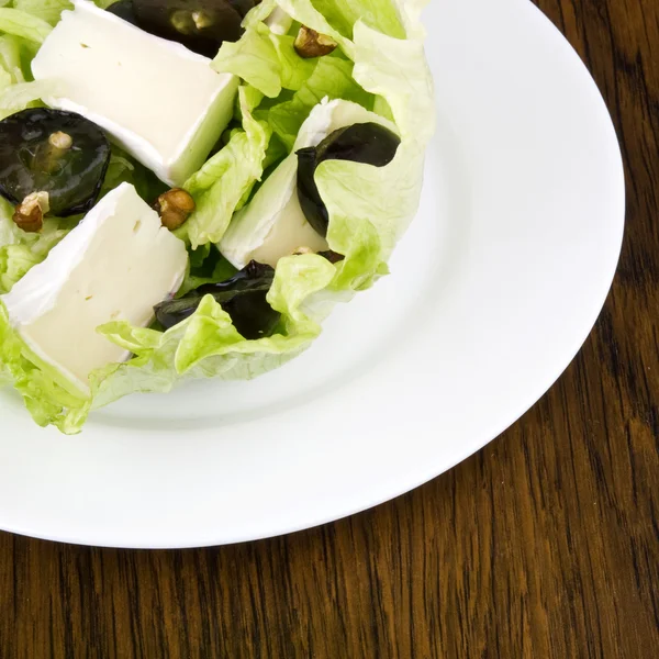 Leckerer Salat mit Camembert-Käse — Stockfoto