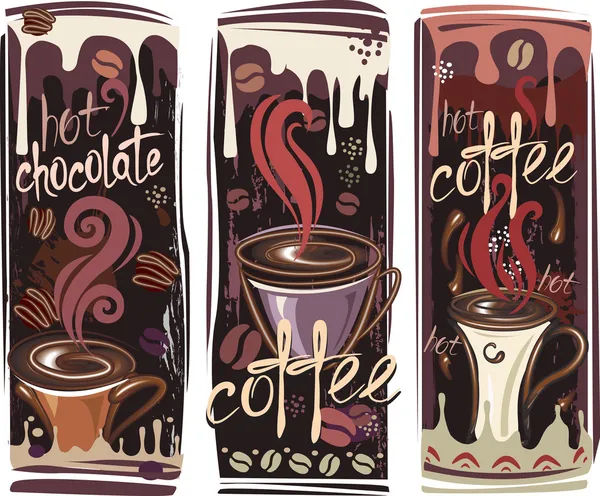 Banners Met Koffie — Stockvector