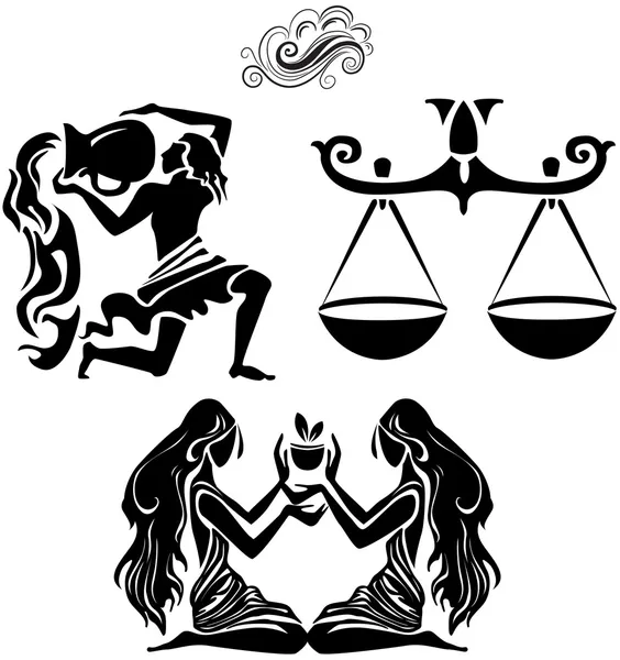 stock vector Signs of the Zodiac elemental air