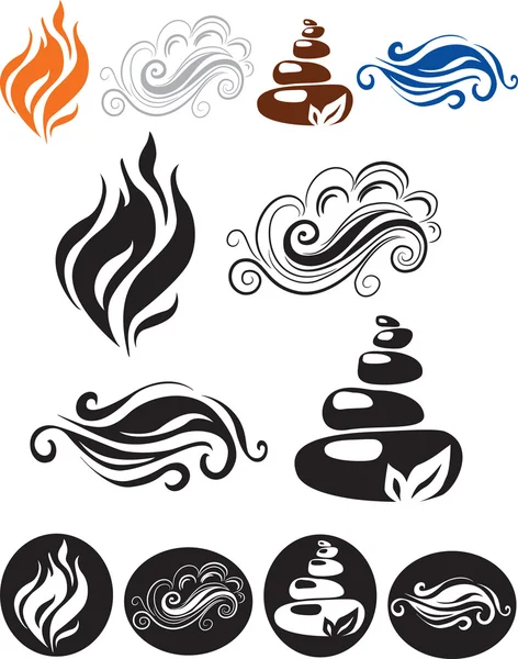 Four Elements Life — Stock Vector