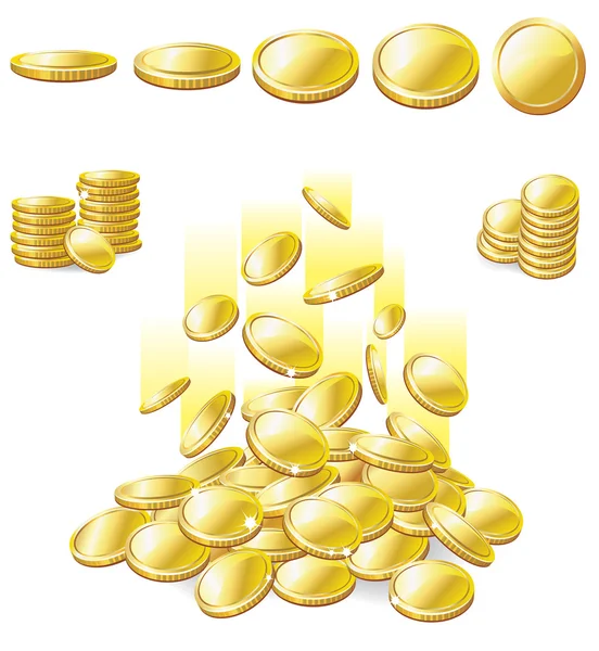 黄金のコイン — ストックベクタ