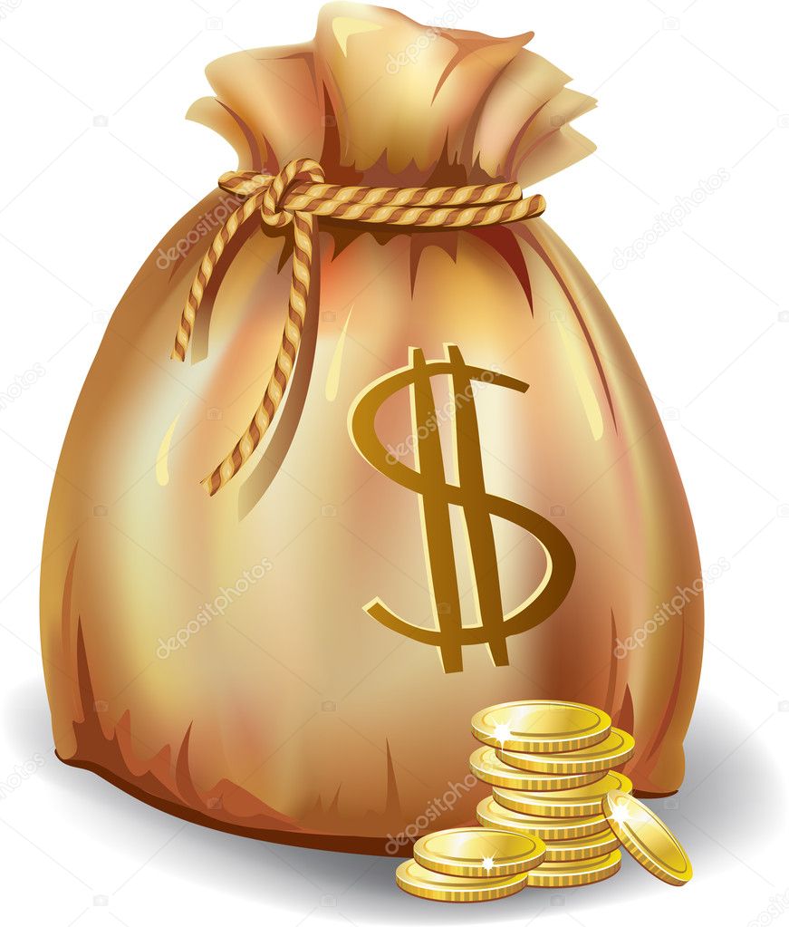 Gold money bag - realistic style. Game design. Deposit symbol Stock Vector  Image & Art - Alamy