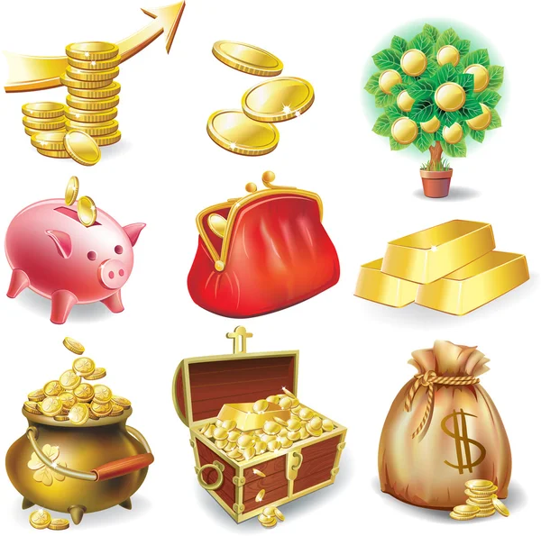 Set van pictogrammen op het financiële thema — Stockvector