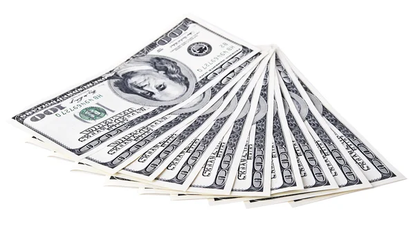 One Hundred Dollars White Background Stock Picture
