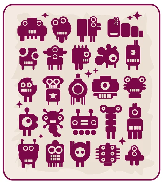 Robots, monsters, aliens collection #5. — Stock Vector