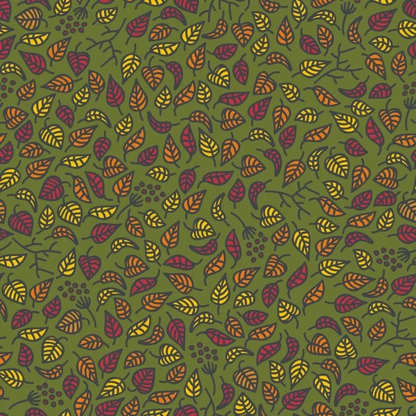 Nahtloses Muster mit Blättern. — Stockvektor