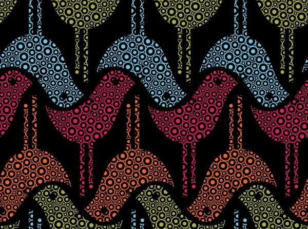 Άνευ ραφής διάνυσμα μοτίβο με τα πουλιά των φυσαλίδων. — Διανυσματικό Αρχείο