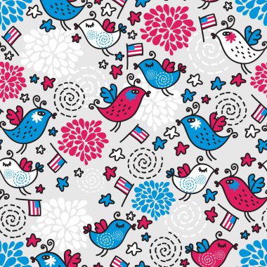 Seamless pattern of Independence Day. clipart