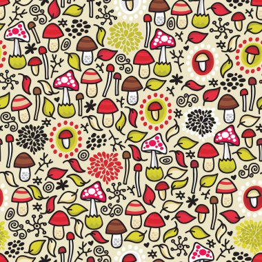 Seamless pattern with mushrooms. clipart