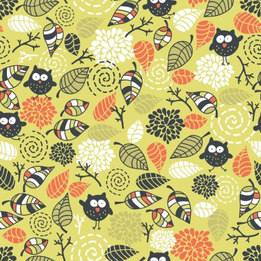 Seamless pattern with owls. clipart