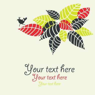 Design with flora and bird. clipart