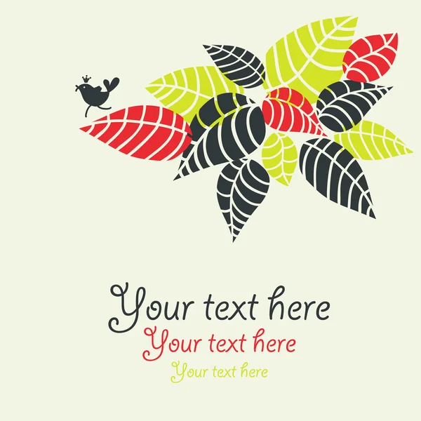 Design avec flore et oiseau . — Image vectorielle