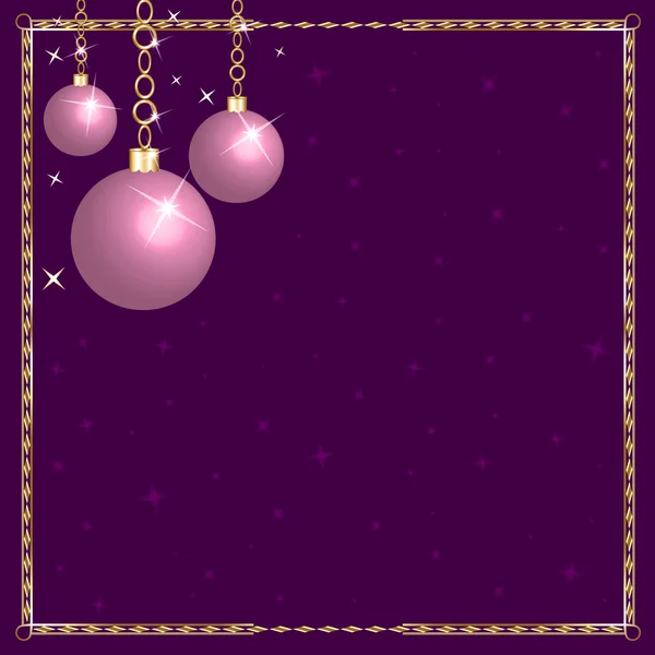 Weihnachten rosa lila Ornamente — Stockvektor