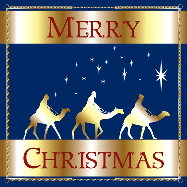 Veselé Vánoce modré wisemen — Stockový vektor