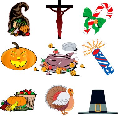 Holiday icon set 1 clipart